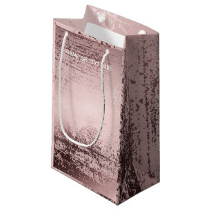 Rose gold Luxury metallic design Personalised Small Gift Bag