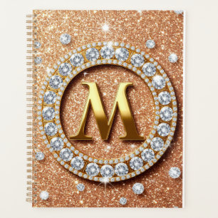 ✨ Rose Gold M Monogram Planner Chic Gift Design 💖