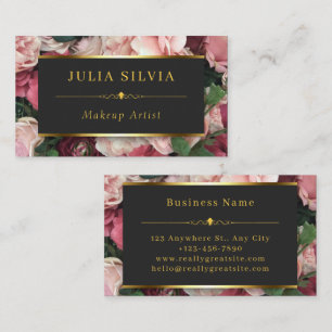 Rose Gold Makeup Artist Hair Salon Business Card