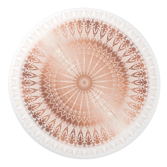 Rose Gold Mandala Ceramic Knob (Front)