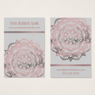 Rose Gold Mandala Light Grey Earring Display Cards