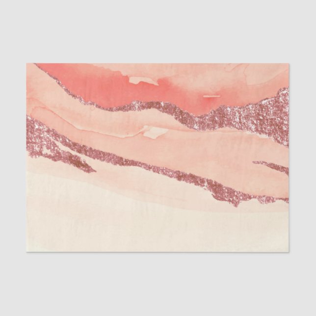 Rose Gold Marble and Glitter Tissue Paper (Front)