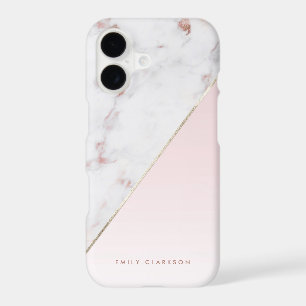Rose Gold Marble and Pink Colour Block Personalise