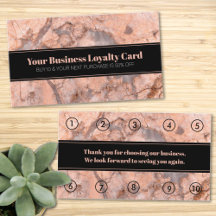 Rose Gold Marble Business Loyalty Punch Card