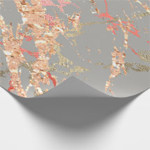 Rose Gold Marble Coral Grey Bright Pink Abstract
