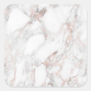 Rose Gold Marble Custom Blank Template Elegant Square Sticker