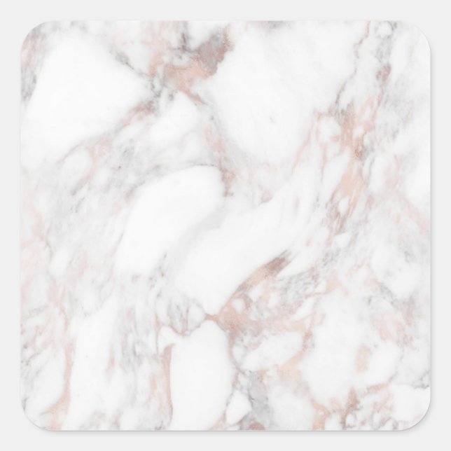 Rose Gold Marble Custom Blank Template Elegant Square Sticker (Front)