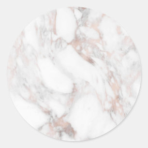 Rose Gold Marble Custom Classic Blank Template Round Sticker
