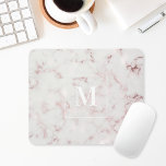 Rose Gold Marble Custom Monogram Mouse Pad<br><div class="desc">Custom-designed mouse pad featuring modern stylish rose gold and pink marble pattern design.</div>
