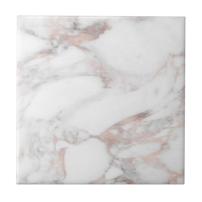Rose Gold Marble Custom Template Trendy Elegant Tile (Front)