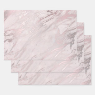 Rose Gold Marble Design  Wrapping Paper Sheet