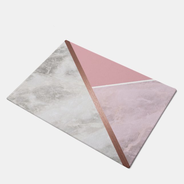 Rose Gold Marble Effect Door Mat (Angled)