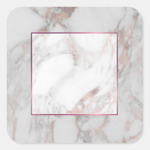 Rose Gold Marble Elegant Blank Template Trendy Square Sticker