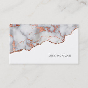 rose gold marble elegant border design business card