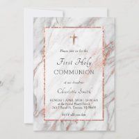 rose gold marble First Holy Communion