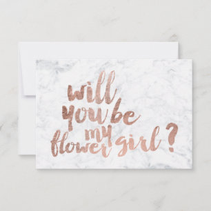 Rose gold marble flower girl