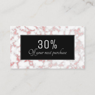 Rose Gold Marble Foil Texture Discount Card