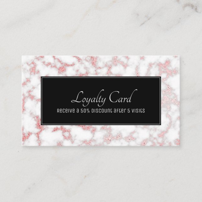 Rose Gold Marble Foil Texture Loyalty Card (Front)