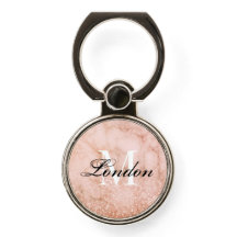 Rose Gold Marble Glitter Name & Monogram