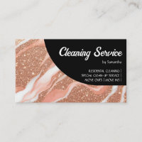 Rose Gold Marble Glitz Black