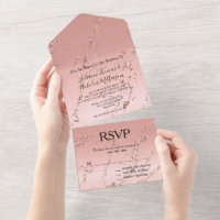 Rose Gold Marble Glitzy Glitter Wedding