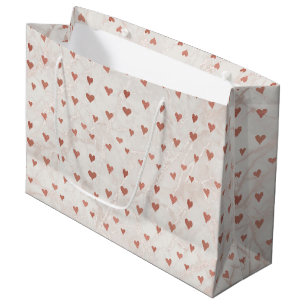 Rose Gold Marble Hearts Gift Bag