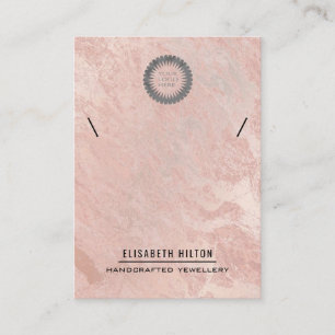 Rose gold marble logo NECKLACE DISPLAY Business Card