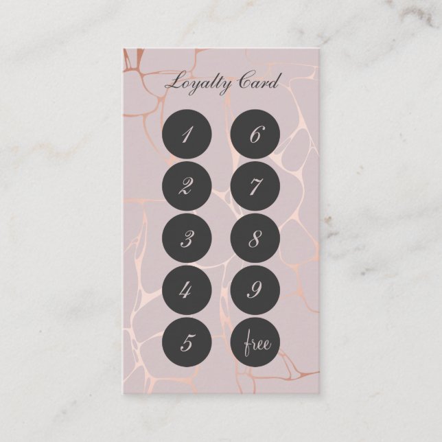 Rose Gold Marble Loyalty Card (Front)