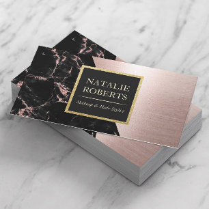 Rose Gold Marble Makeup Artist Hair Salon SPA Business Card