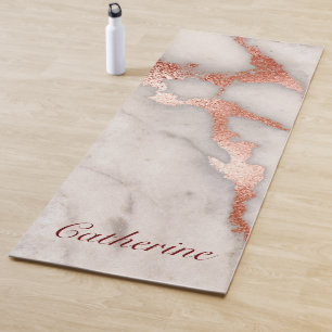 Rose Gold Marble Mat with Name, Personalizable