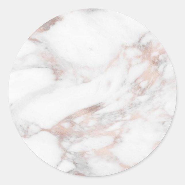 Rose Gold Marble Modern Elegant Blank Template Classic Round Sticker (Front)