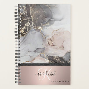 Rose Gold & Marble Monogram Teacher Planner