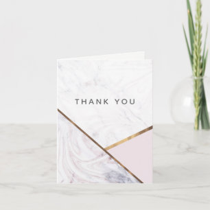 Rose Gold Marble Swirl Blush Pink Bronze Thank You