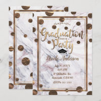 Rose Gold Marble Swirl Bronze Copper Graduation