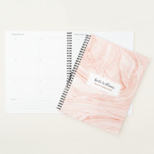 Rose-gold marble swirls planner