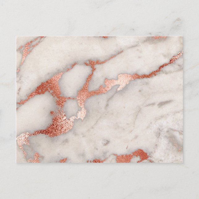 Rose Gold Marble Texture Postcard (Front)
