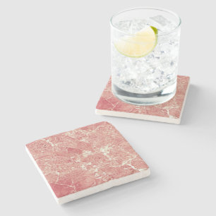 Rose Gold Marble Texture Stone Coaster