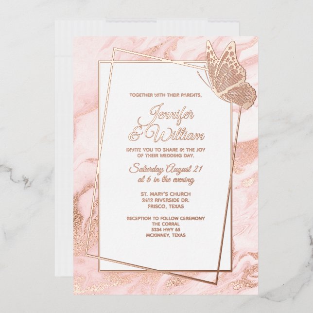 Rose Gold Marbled Wedding (Envelope)