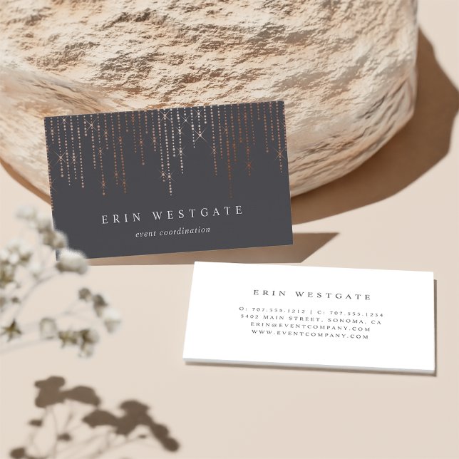 Rose Gold Marquee Business Card (Creator Uploaded)