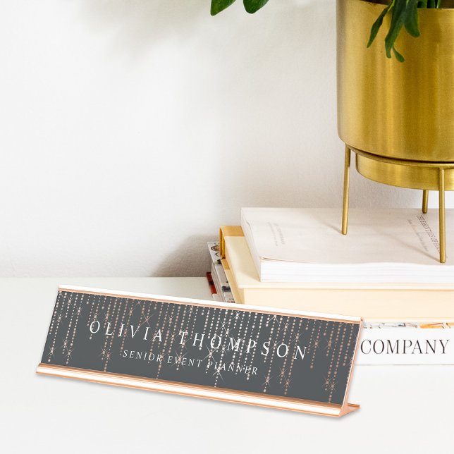 Rose Gold Marquee Desk Name Plate (Creator Uploaded)