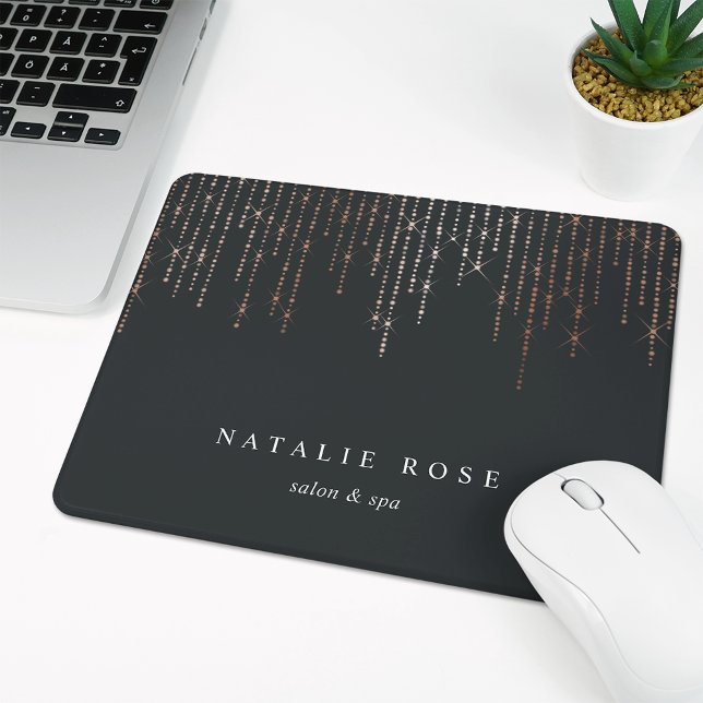 Rose Gold Marquee Personalized Mouse Pad (Creator Uploaded)