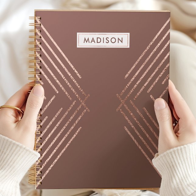 Rose Gold Mauve Modern Geometric Persoanlized Planner (Creator Uploaded)