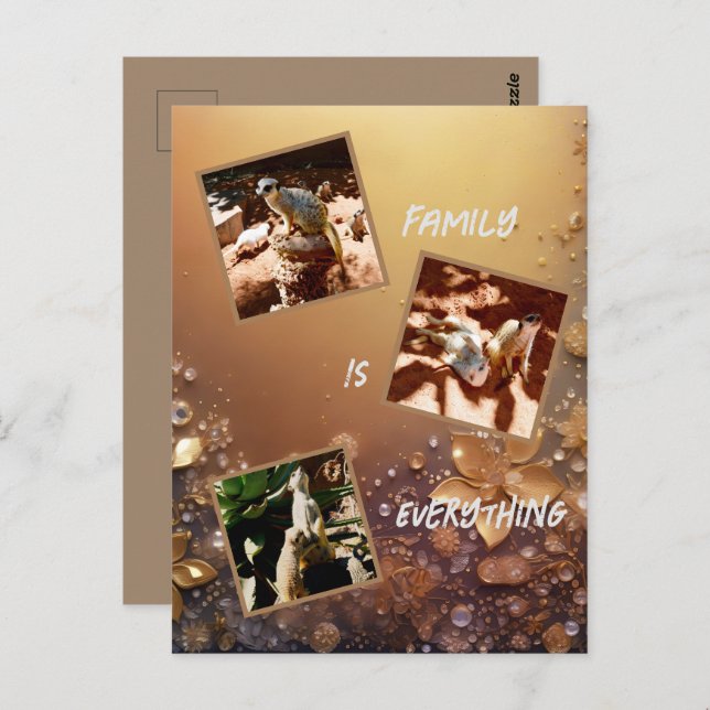 Rose Gold Meerkat Family Is Everything, Postcard (Front/Back)