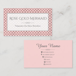 Rose Gold Mermaid LipSense Makeup artist Business Card