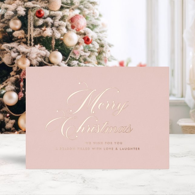 Rose Gold Merry Christmas Card (Creator Uploaded)