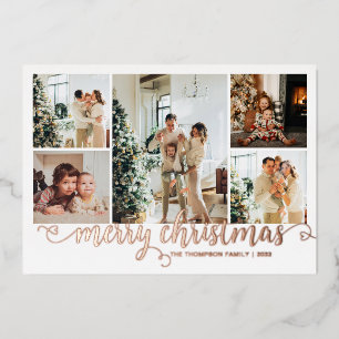 Rose Gold Merry Christmas Heart Script 5 Photo