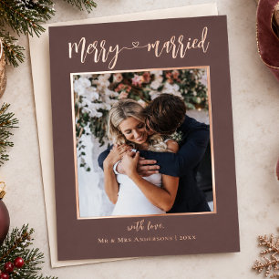 Rose Gold Merry Married 2 Photos First Christmas