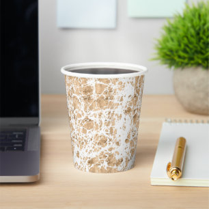 Rose gold messy marble graphic pattern paper cups