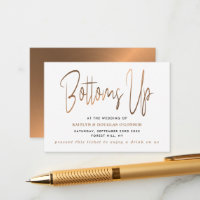Rose Gold Metal Effect Style Free Drink Ticket