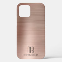 Rose Gold Metal Monogram Case-Mate iPhone Case